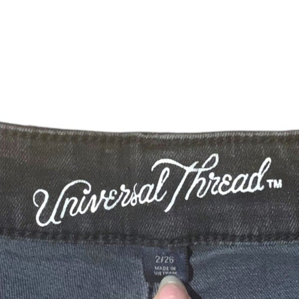 Universal Thread High Rise Midi Denim Shorts Black Size 2 - Picture 3 of 7